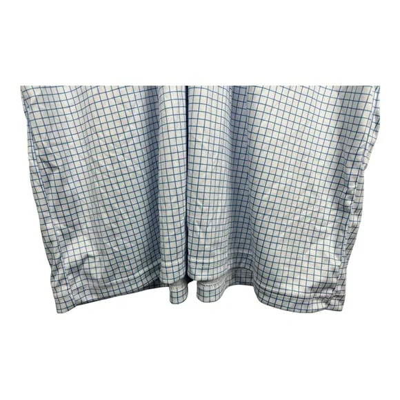 Collars & Co Polo Shirt Mens 2XL Blue Check Grid Dress Collar Golf Performance - Picture 3 of 14